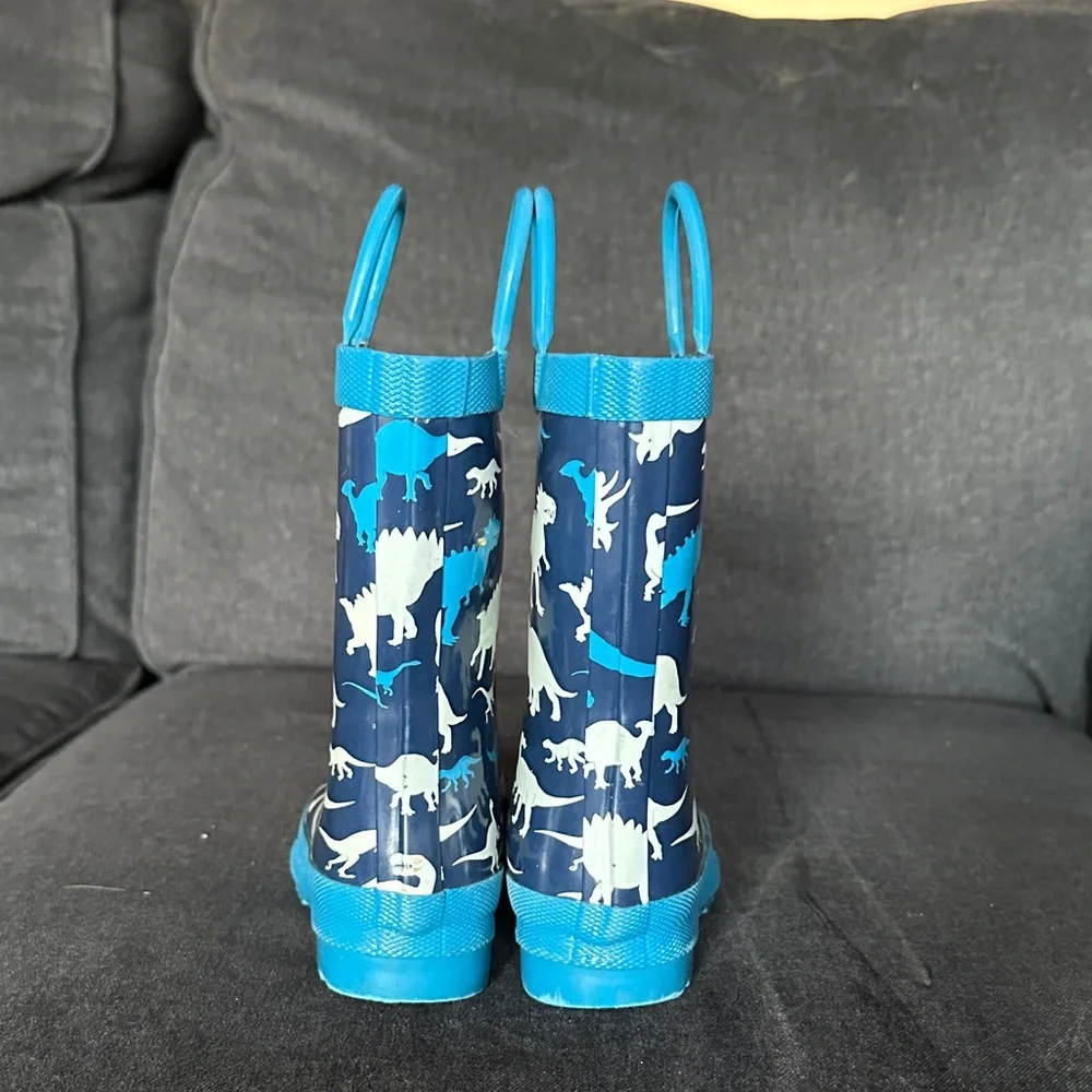 Hatley Blue Dinosaur Pattern Rain Boots